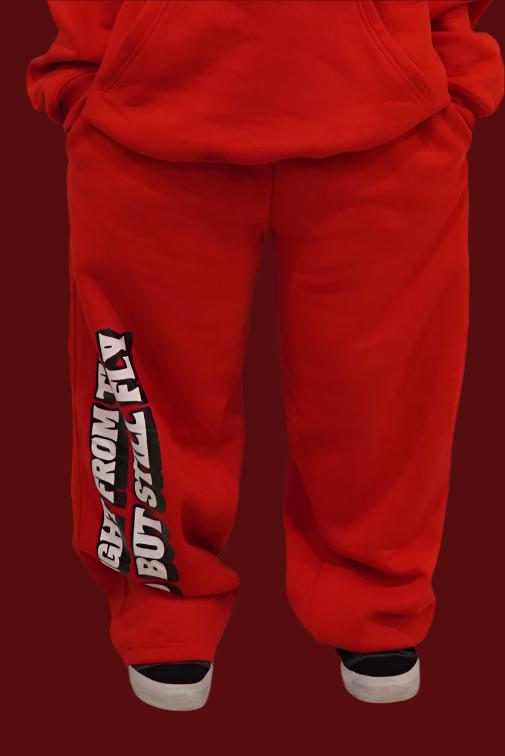 Red Classic Oversize Streetwear Sweats