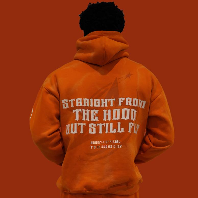 Orange Retro Oversize Streetwear Hoodie