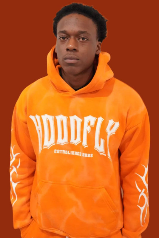 Orange Retro Oversize Streetwear Hoodie