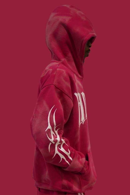 Pink Retro Oversize Streetwear Hoodie