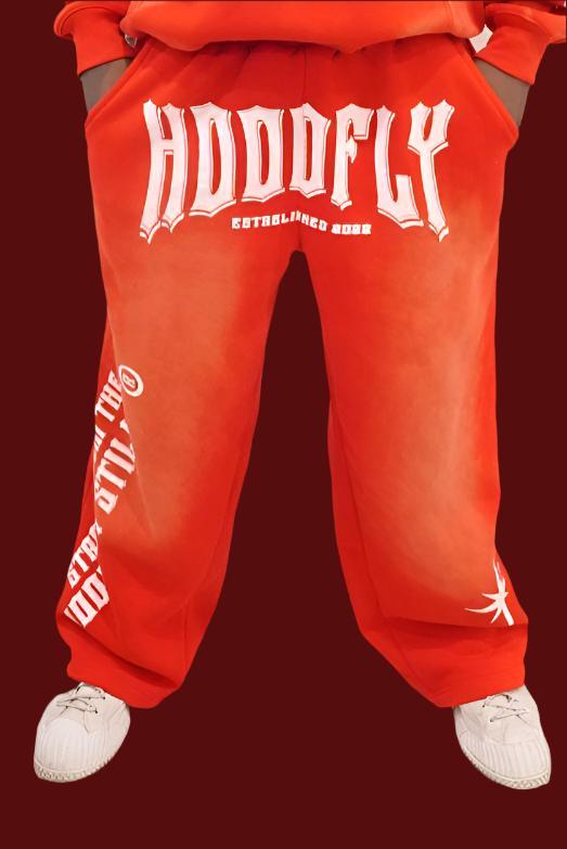 Red Retro Oversize Streetwear Sweats