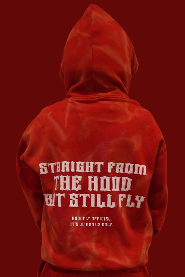 Red Retro Oversize Streetwear Hoodie