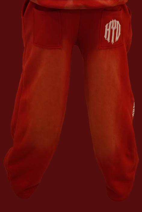 Red Retro Oversize Streetwear Sweats